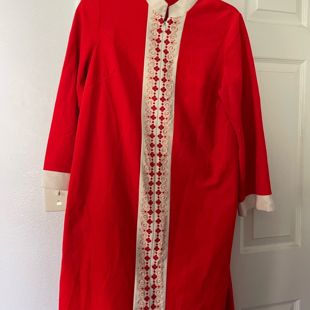 Sears Red and Cream Midi Dress